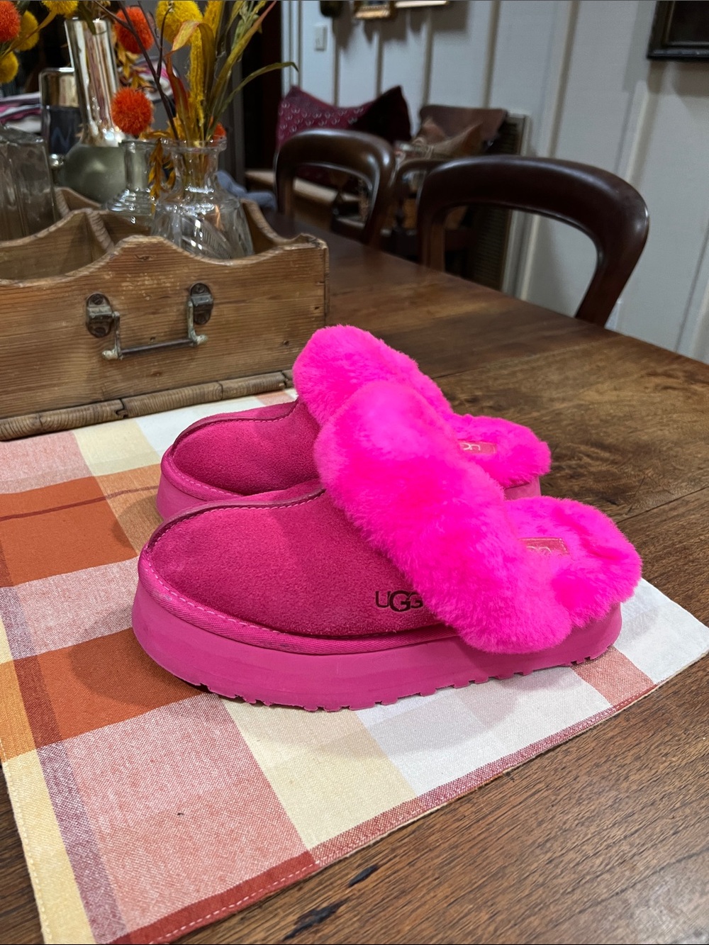 UGG Disquette Dark Peony Platform Slippers